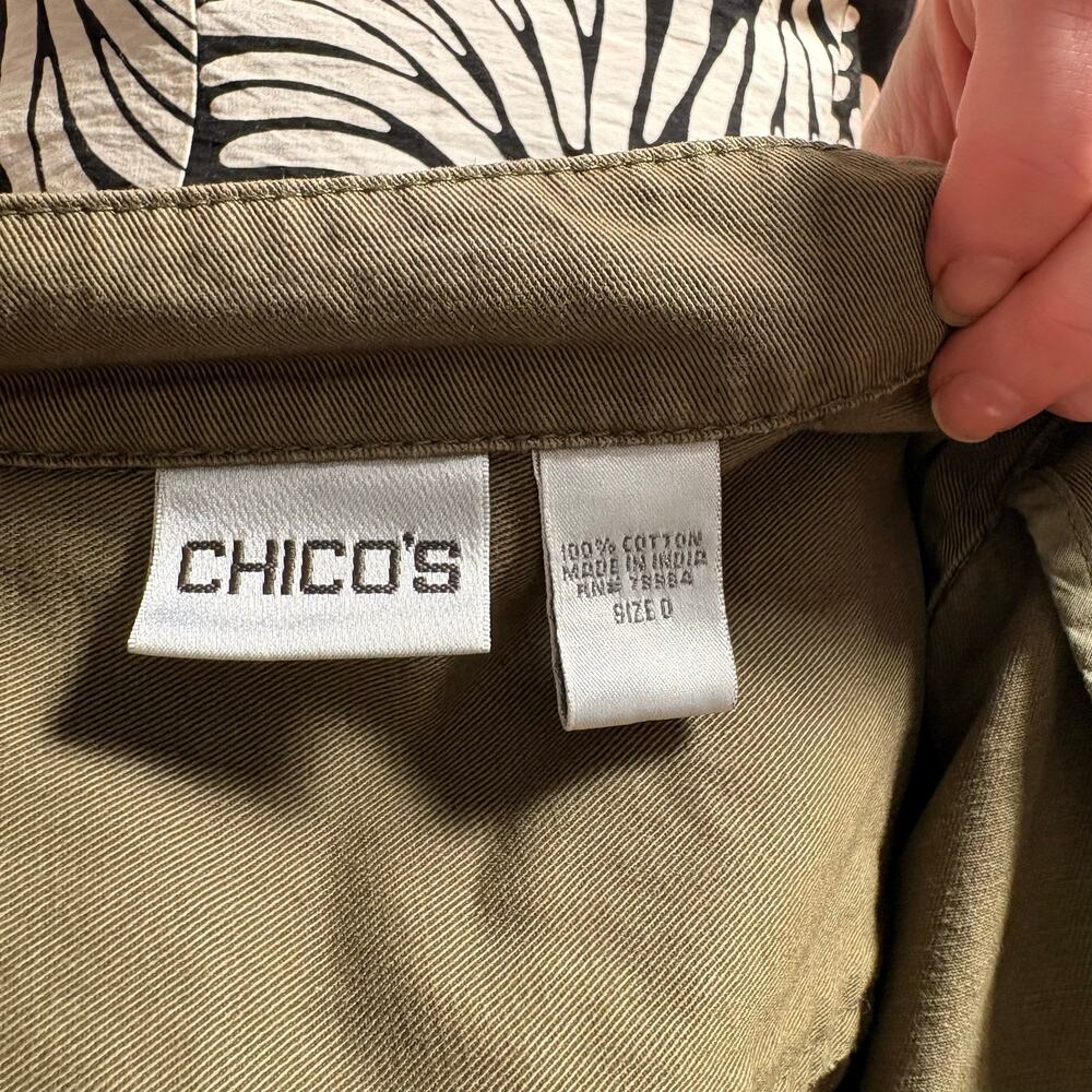 Chico's Green Utility Jacket - Size 0 - Picture 4 of 4